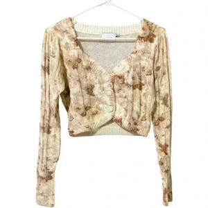 LUSH Cropped Printed Cardigan